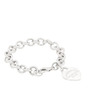 TIFFANY Sterling Silver Return to Tiffany Heart Tag Charm Bracelet