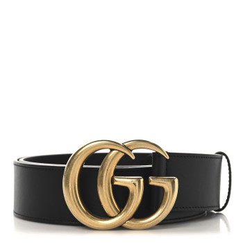 GUCCI Calfskin Double G 40mm Belt 90 36 Black
