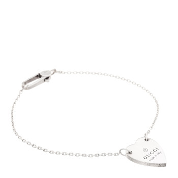 GUCCI Sterling Silver Trademark Heart Bracelet