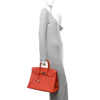 HERMES Taurillon Clemence Birkin 35 Capucine