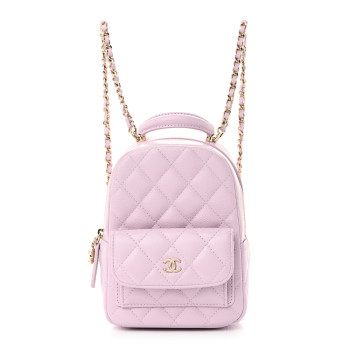 CHANEL Caviar Quilted CC Mini Classic Backpack Light Purple