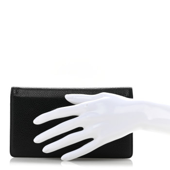 CHANEL Caviar Timeless CC Yen Wallet Black