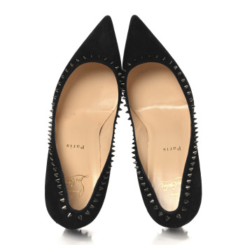 CHRISTIAN LOUBOUTIN Suede Studded Anjalina 100 Pumps 39 Black