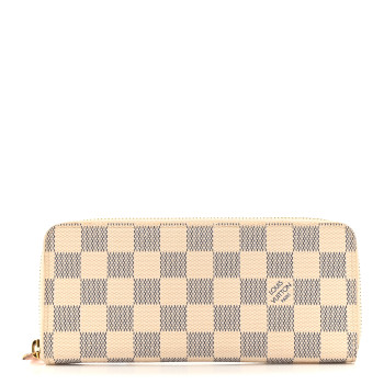 LOUIS VUITTON Damier Azur Clemence Wallet Rose Ballerine