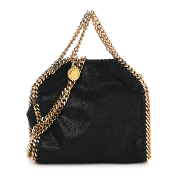 STELLA MCCARTNEY Shaggy Deer Tiny Falabella Tote Black