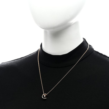 CHANEL 18K Beige Gold Diamond Coco Crush C Necklace