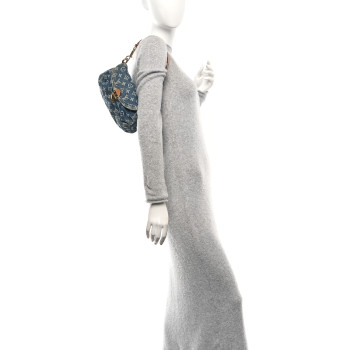 LOUIS VUITTON Monogram Denim Mini Pleaty Blue