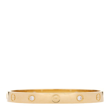 CARTIER 18K Yellow Gold 4 Diamond LOVE Bracelet 16