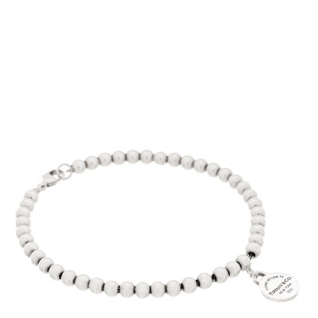 TIFFANY Sterling Silver 4mm Return To Tiffany Round Tag Bead Bracelet