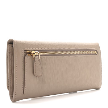 PRADA Vitello Move Continental Flap Travel Wallet Cammeo