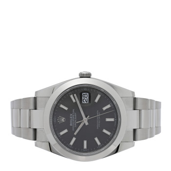 ROLEX Stainless Steel 41mm Oyster Perpetual Datejust Watch Slate 126300