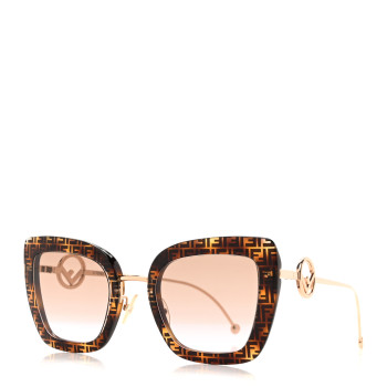 FENDI Acetate Metal F is Fendi FF Square Cat Eye Sunglasses FF 0408/S Havana