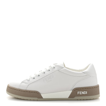 FENDI Calfskin Womens Fendi Match Low Top Sneakers 36.5 White Beige