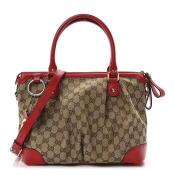 GUCCI Monogram Medium Sukey Top Handle Red