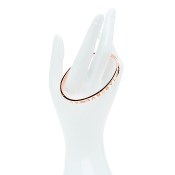 BULGARI 18K Rose Gold Diamond B.Zero1 Essential Bangle Bracelet L