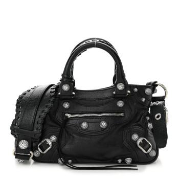 BALENCIAGA Agneau Arena Crystal Neo Cagole Mini Black
