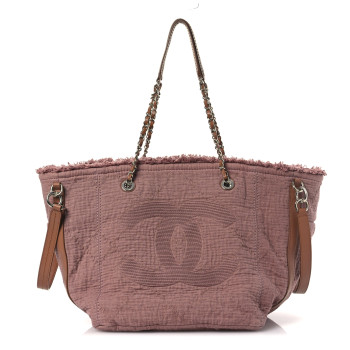 CHANEL Canvas Small Double Face Shopping Tote Pink