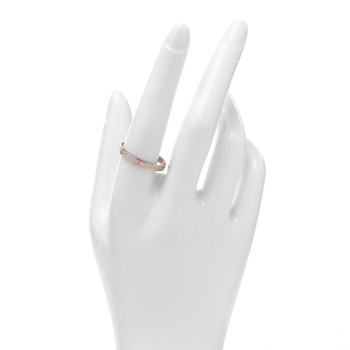CARTIER 18K Pink Gold Diamond 2.6mm LOVE Paved Band Ring 61 9.5