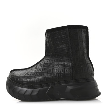 GIVENCHY Calfskin Logo Embossed Marshmallow Boots 37 Black