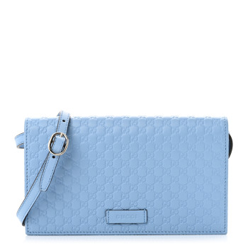 GUCCI Microguccissima Crossbody Wallet Mineral Blue