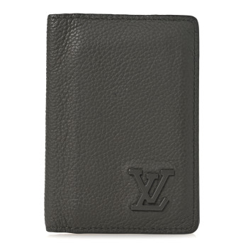 LOUIS VUITTON Grained Calfskin Aerogram Pocket Organizer Khaki