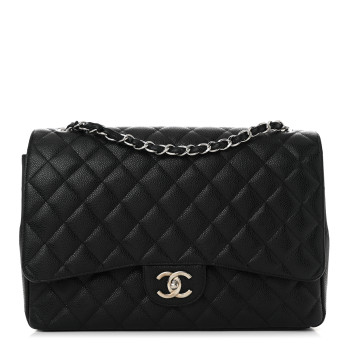CHANEL Caviar Quilted Maxi Double Flap Black