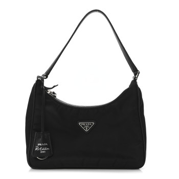 PRADA Tessuto Nylon Saffiano Mini Re-Edition 2005 Bag Black