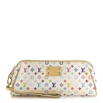 LOUIS VUITTON Monogram Multicolor Kate Clutch White