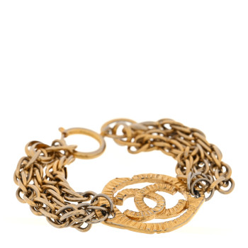 CHANEL Multistrand Chain CC Bracelet Gold