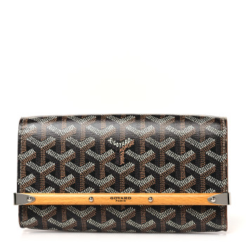 GOYARD Goyardine Monte Carlo Bois Clutch Black Gold