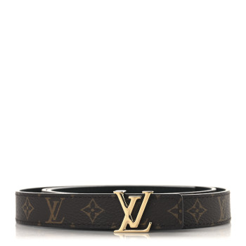 LOUIS VUITTON Calfskin Monogram 20mm LV Iconic Reversible Belt 85 34 Black