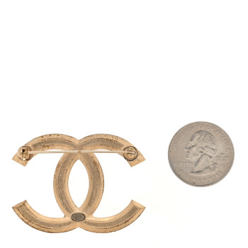 CHANEL Pearl CC Brooch Light Gold