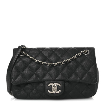 CHANEL Caviar Quilted Medium Easy Flap Black