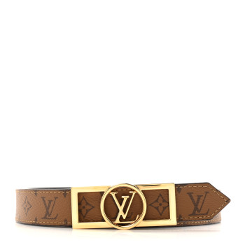 LOUIS VUITTON Monogram 25mm Dauphine Reversible Belt 85 34 Tan