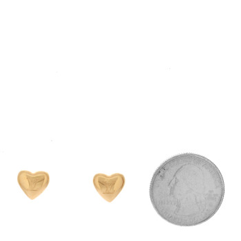 LOUIS VUITTON Metal LV Heart Earrings Gold