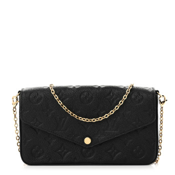 LOUIS VUITTON Empreinte Pochette Felicie Chain Wallet Black