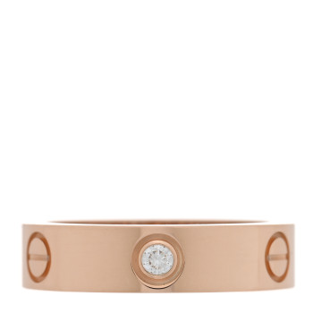 CARTIER 18K Pink Gold 3 Diamond 5.5mm LOVE Ring 60 9