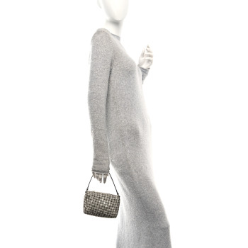 ALEXANDER WANG Mesh Crystal Rhinestone Mini Heiress Pouch Silver
