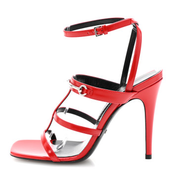 GUCCI Nappa Regent Strappy Horsebit Sandals 38 Maple Red