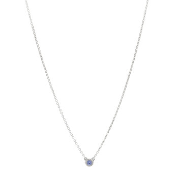 TIFFANY Sterling Silver Tanzanite .07ct Elsa Peretti Color By The Yard Necklace