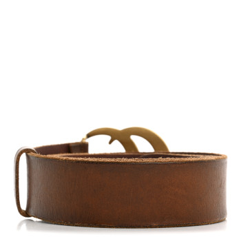 GUCCI Faded Calfskin Double G 40mm Belt 90 36 Cuir