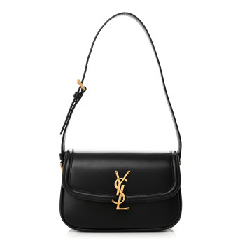 SAINT LAURENT Box Calfskin Mini Solferino Satchel Black