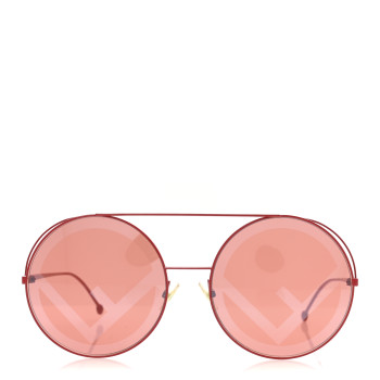 FENDI Metal F is Fendi Printed Run Away Round Frame Sunglasses FF 0285/S Red