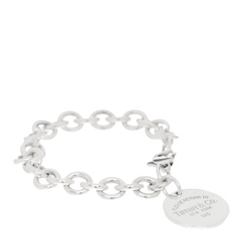 TIFFANY Sterling Silver Return to Tiffany Round Tag Charm Bracelet