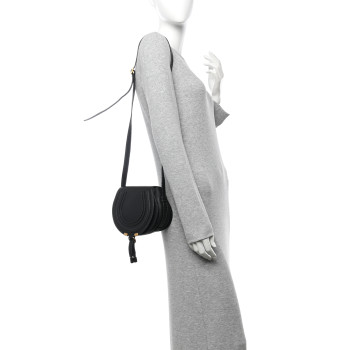 CHLOE Calfskin Mini Marcie Round Crossbody Bag Black