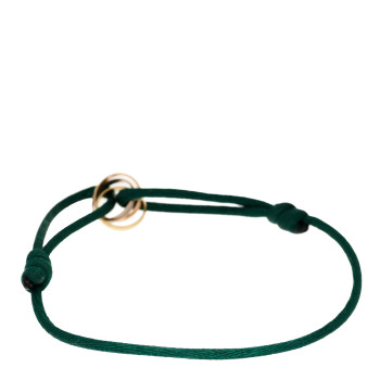 CARTIER 18k Pink Yellow White Gold Trinity Adjustable Cord Bracelet Green
