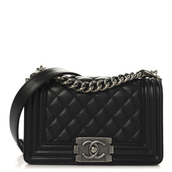 CHANEL Caviar Quilted Small Boy Flap Black