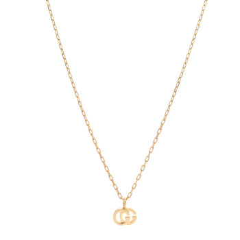 GUCCI 18K Yellow Gold Running G Pendant Necklace