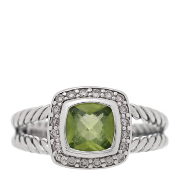 DAVID YURMAN Sterling Silver Diamond Peridot 7mm Petite Albion Ring 54 7