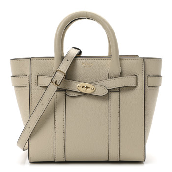 MULBERRY Small Classic Grain Micro Zipped Bayswater Chalk